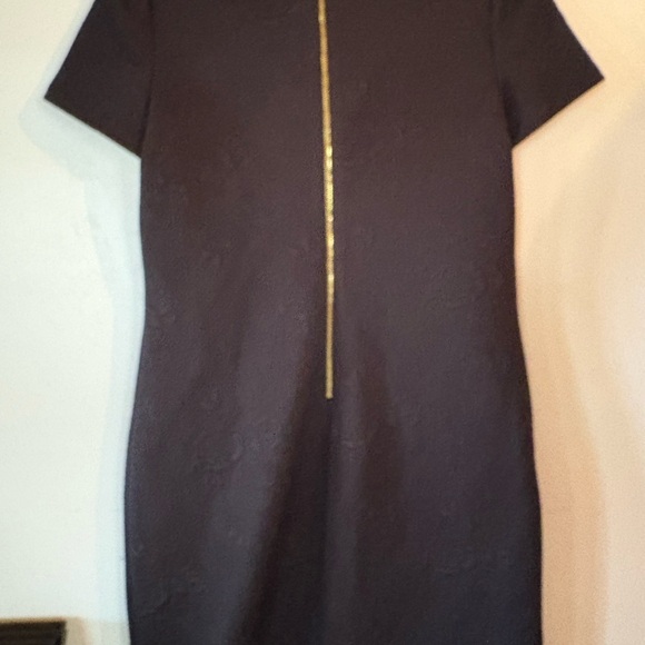 Calvin Klein Black Textured Rose Sheath Dress - Picture 2 of 6